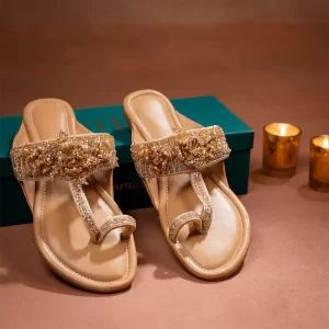 gold wedding sandals
