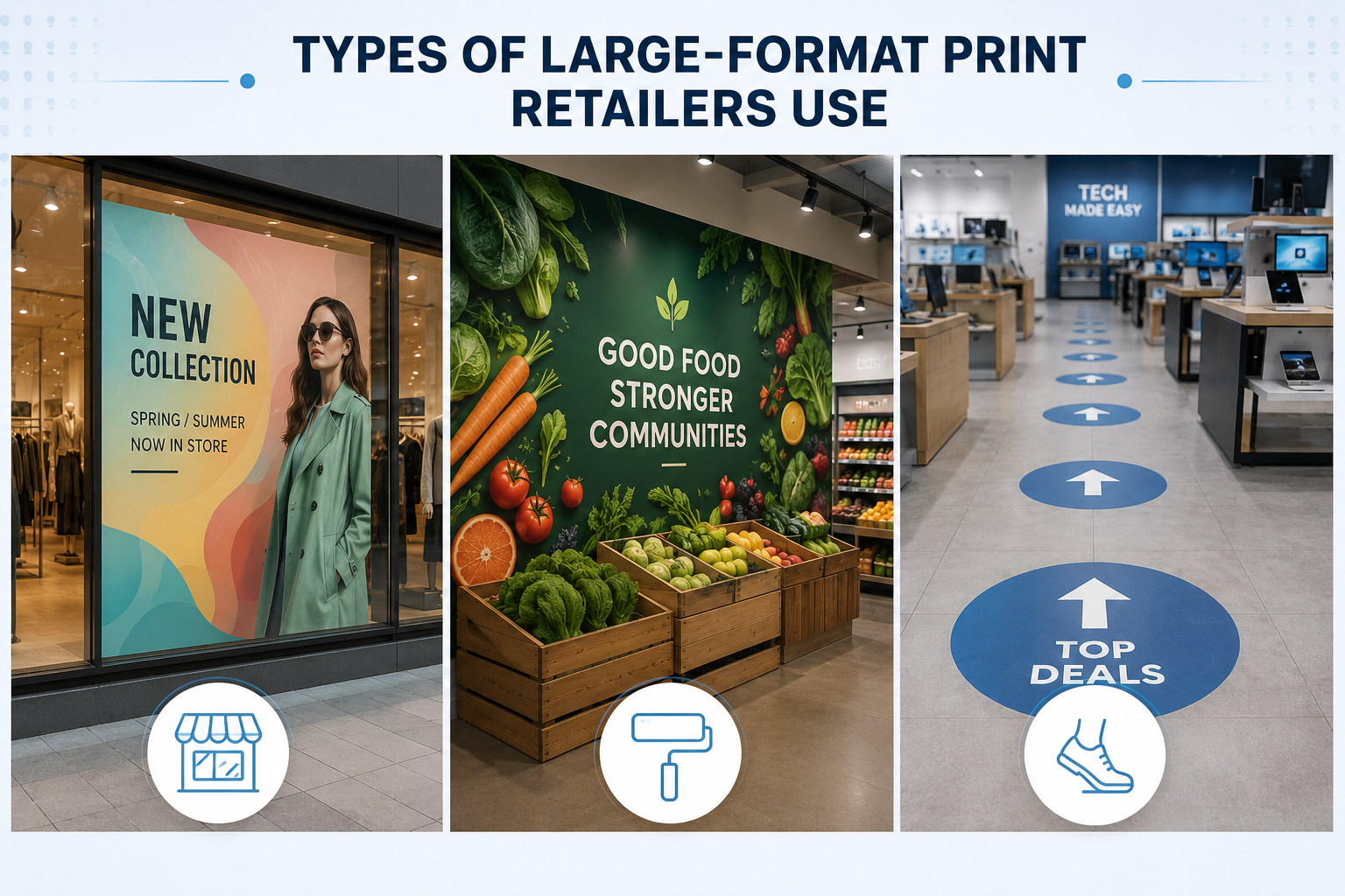 Types of large-format print for retailers