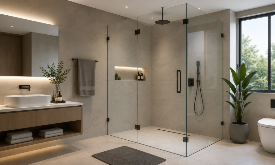 frameless shower glass